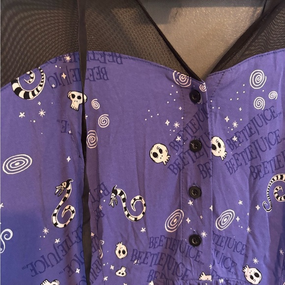 Torrid Warner Bros Beetlejuice Midi Challis Mesh Yoke Dress size 3 - Picture 8 of 8